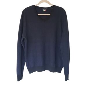 Modango Milano Wool Acrylic Blend Navy Blue & Black Sweater V-neck
